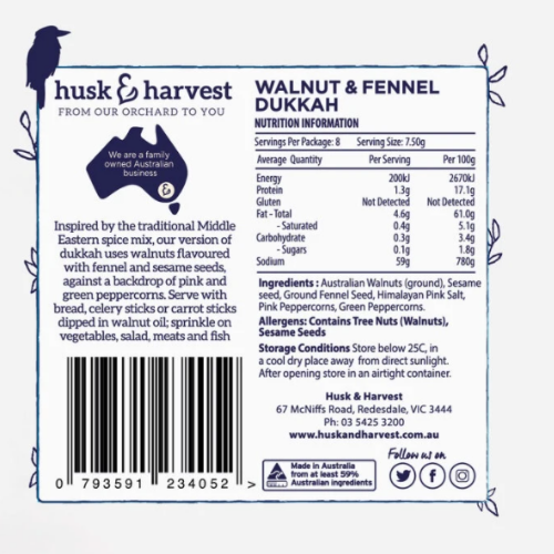 Husk & Harvest Walnut & Fennel Dukkah